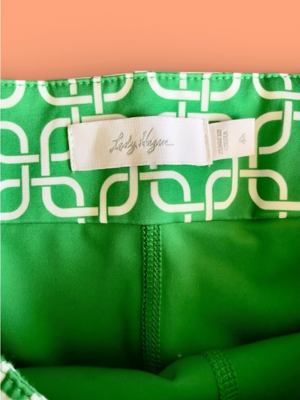 Green Geometric Print A-Line Golf Skort - Picture 2 of 4